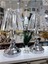 Metal Kristal Taşlı Gümüş Abajur 2'li Gümüş 2 Klasik E27 1
