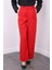 Kırmızı Bol Paça Kumaş Pantolon 2
