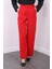 Kırmızı Bol Paça Kumaş Pantolon 4