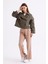 %100 Pamuk Gabardin Astarlı Oversize Geniş Kalıp Kadın Crop Kısa Trençkot 1122 3