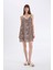 Leopar Desenli V Yaka Saten Askılı Gecelik-Fall in Love D4407AX24HS 2