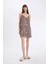 Leopar Desenli V Yaka Saten Askılı Gecelik-Fall in Love D4407AX24HS 3