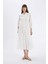 Gömlek Yaka Vual Brode Yarım Kol Maxi Beyaz Elbise 1