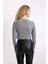 Regular Fit Crop Düğmeli V Yaka Triko Hırka A2076AX24AU 5