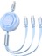 Iphone Android İçin Mdd 3'ü 1 Arada Geri Çekilebilir Şarj Kablosu Lightning Type C Mikro USB (Yurt Dışından) 1