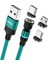 1m Dönüşlü Manyetik Kablo 3A Usb'den Ip'ye Tip C Mikro USB Veri Kablosu LED Işıklı (Yurt Dışından) 1