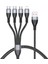 1 2 M 4'ü 1 Arada 66 W Usb'den 8pin+Mikro Usb+Çift Tip C Çok Çıkışlı Hızlı Şarj Şarj Kablosu (Yurt Dışından) 1