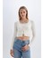 Regular Fit Crop Düğmeli V Yaka Triko Hırka A2076AX24AU 3