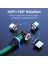 2m Manyetik Telefon Şarj Kablosu 3A Usb'den Ip'ye/tip-C/mikro USB Naylon Örgülü Veri Kablosu, LED Işıklı-Mor (Yurt Dışından) 2