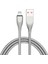 1m 2,4A Usb-A-Yıldırım Hızlı Şarj Kablosu Karbon Çelik Hortum Yaylı Veri Kablosu-Gümüş (Yurt Dışından) 1