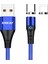 2m Manyetik Şarj Kablosu 2'si 1 Arada 3A Hızlı Şarj Usb'den 8 Pim'e + Type-C Veri Kablosu-Mavi (Yurt Dışından) 1