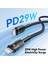2m Pd 29W Naylon Tip-C-Ip Şarj Kablosu 3A Hızlı Şarj 480MBPS Veri Aktarım Kablosu-Siyah (Yurt Dışından) 4