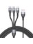 3'ü 1 Arada Usb'den Ip'ye/tip-C/mikro USB Hızlı Şarj Kablosu, Naylon Örgülü 1,2 M 6A Cep Telefonu Kablosu-Gri (Yurt Dışından) 1
