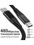 iPhone 15 Serisi için 2m Type-C-Type-C Pd 60W Şarj Kablosu Naylon Örgülü Usb2.0 Cep Telefonları, Tabletler, Dizüstü Bilgisayarlar için Şarj Veri Kablosu-Gri (Yurt Dışından) 4