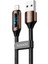 2,4A 1m Usb-A-Lightning Şarj Kablosu Dijital Ekran Örgülü Veri Kablosu-Kahverengi (Yurt Dışından) 1