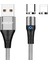 2m Manyetik Şarj Kablosu 2'si 1 Arada 3A Hızlı Şarj Usb'den 8 Pim'e + Type-C Veri Kablosu-Gümüş (Yurt Dışından) 1