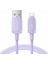 Çok Renkli Seri 1,2m 2,4A Hızlı Şarj Usb-A-Lightning Kablosu Tpe Veri Kablosu-Mor (Yurt Dışından) 1