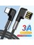 iPhone 15 Serisi Için 0.5 M 3A Hızlı Şarj Naylon Örgülü Tel Usb'den Tip-C'ye 90 Derece Dirsek Veri Kablosu (Yurt Dışından) 4