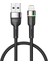 1m 3A Hızlı Şarj Kablosu Usb-A-6pin Örgülü Kablo, Veri Aktarımı ve Renk Gösterge Işığı ile (Yurt Dışından) 1