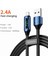 Usb-A-Lightning Dijital Ekran Veri Kablosu 2,4A 2 Metre Örgülü Şarj Kablosu-Mavi (Yurt Dışından) 2