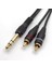 Siyah Stil Erkek Trs Stereo Fişten 2 Rca Phono Erkek Ses Y Bölücü Kablosu Ses Kablosu Trs'ten Çift Rca Erkek'e 1.5m (Yurt Dışından) 5