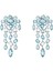 5666015 Swarovski Küpe Gema Clip Earrings, Mixed Cuts, Chandelier, Extra Long, Blue, Rhodium Plated 1