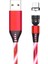 1m 2.4A Usb'den Mikro Usb'ye 540 Derece Dönen Işıklı Manyetik Şarj Kablosu-Kırmızı (Yurt Dışından) 1