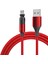ZFXCT-WYA09 Sargı Serisi 2.4A Mikro USB 180&#176; Döner Dirsekli Şarj Veri Kablosu 2m-Kırmızı (Yurt Dışından) 1