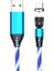 1m 2.4A Usb'den Mikro Usb'ye 540 Derece Dönen Işıklı Manyetik Şarj Kablosu-Mavi (Yurt Dışından) 1