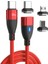1m 24PIN Pd 100W Type-C - Ip / Type-C / Mikro USB LED Göstergeli Manyetik Şarj Veri Kablosu - Kırmızı (Yurt Dışından) 1