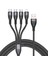2m 6A 4'ü 1 Arada Usb'den 8pin'e / Tip-C / Mikro USB Hızlı Şarj Veri Kablosu Naylon Örgülü Kablo - Siyah (Yurt Dışından) 1