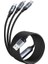 1,2 M 3'ü 1 Arada Şarj Kablosu 100 W Naylon Örgülü Usb-A - Ip+Type-C+Mikro Hızlı Şarj Kablosu (Yurt Dışından) 5