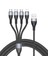 2m 6A 4'ü 1 Arada Usb'den 8pin'e / Tip-C / Mikro USB Hızlı Şarj Veri Kablosu Naylon Örgülü Kablo - Gri (Yurt Dışından) 1