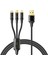 1,2 M 3'ü 1 Arada 100 W Şeffaf Hızlı Şarj Kablosu Lightning+Micro Usb+Type-C Veri Kablosu - Siyah (Yurt Dışından) 1