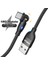 1m Usb'den Type-C'ye 180 Derece Döndürmeli 3A LED Göstergeli Hızlı Şarj Veri Kablosu - Siyah (Yurt Dışından) 2