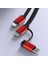 3'ü 1 Arada Teleskopik Araç Şarj Kablosu Pd+Qc3.0 Type-C Mikro USB Yıldırım Bağlantı Noktalı Hızlı Şarj Kablosu Kablosu - Kırmızı (Yurt Dışından) 2