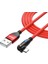 2m 2.1A Şarj Kablosu Usb'den Yıldırıma 180 Derece Döndürülmüş Veri Kablosu, LED Göstergeli - Kırmızı (Yurt Dışından) 1