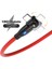 2m 2.1A Şarj Kablosu Usb'den Yıldırıma 180 Derece Döndürülmüş Veri Kablosu, LED Göstergeli - Kırmızı (Yurt Dışından) 5