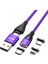 6'sı 1 Arada 1m Manyetik Şarj Kablosu Pd 60W Type-C / Usb-A - Ip / Type-C / Mikro USB Veri Kablosu - Mor (Yurt Dışından) 1