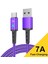 2 M Usb'den Type-C'ye Örgülü Kablo 7A Telefon Hızlı Şarj Kablosu - Mor (Yurt Dışından) 5