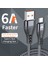 Huawei Samsung Için 1m 6A 66W Usb'den Tip-C'ye Hızlı Şarj + Veri Senkronizasyon Kablosu Örgülü Veri Kablosu - Gri (Yurt Dışından) 5