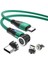 1m Manyetik Şarj Kablosu 3'ü 1 Arada Pd 60W Type-C - 8-Pin / Type-C / Mikro USB Veri Aktarım Kablosu, LED Işıklı - Yeşil (Yurt Dışından) 5