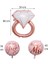 Tek Taş yüzük Temalı 3'lü Rose Gold folyo Balon Seti 1