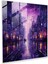 Mor Şehir Manzarası Cam Baskı - Mor, Cam Sanatı, Çağdaş Sanat, Ev Dekorasyonu, 30X30 1