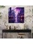 Mor Şehir Manzarası Cam Baskı - Mor, Cam Sanatı, Çağdaş Sanat, Ev Dekorasyonu, 30X30 3