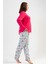 Pamuklu Kadın Büyük Beden Uzun Kol Pijama Takım , 204153 3