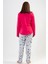 Pamuklu Kadın Büyük Beden Uzun Kol Pijama Takım , 204153 4
