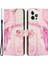 Iphone 13 Pro Telefon Kılıfı Için Mermer Desen Baskı 6.1 Inç Stand Cüzdan Pu Deri+Tpu Kılıf Strap-Rose Altın (Yurt Dışından) 1