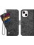 Iphone 13 Mini Telefon Kılıfı Için 5.4 Inç Su-Mürekkep Boyama Doku Pu Deri Stand Cüzdan Kapağı Dönen Kart Yuvaları Black (Yurt Dışından) 1