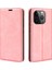 Iphone 15 Pro Pu Deri Cüzdan Için Flip Case Cilt Touch Stand Anti Drop Kapak Pembe (Yurt Dışından) 1